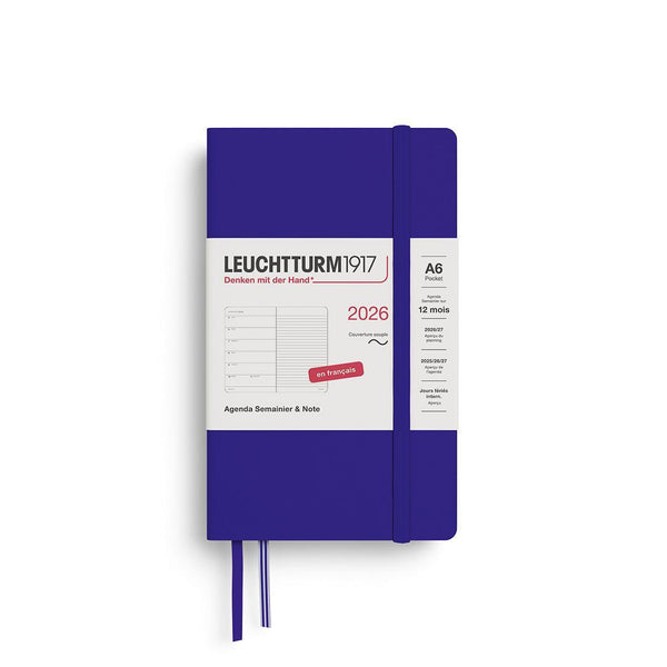 LCHT Agenda A6 Semainier & Carnet de Notes Ligné Souple - Français-Agenda-Leuchtturm 1917-2026-Ink-A6-Papeterie du Dôme