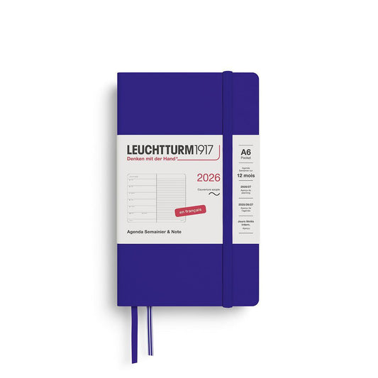 LCHT Agenda A6 Semainier & Carnet de Notes Ligné Souple - Français-Agenda-Leuchtturm 1917-2026-Ink-A6-Papeterie du Dôme