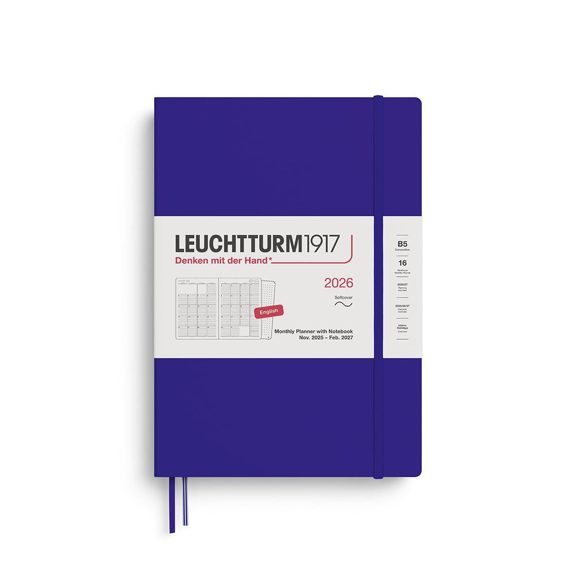 LCHT Agenda B5 Mensuel & Carnet Souple - Anglais-Agenda-Leuchtturm 1917-2026-Ink-B5-Papeterie du Dôme