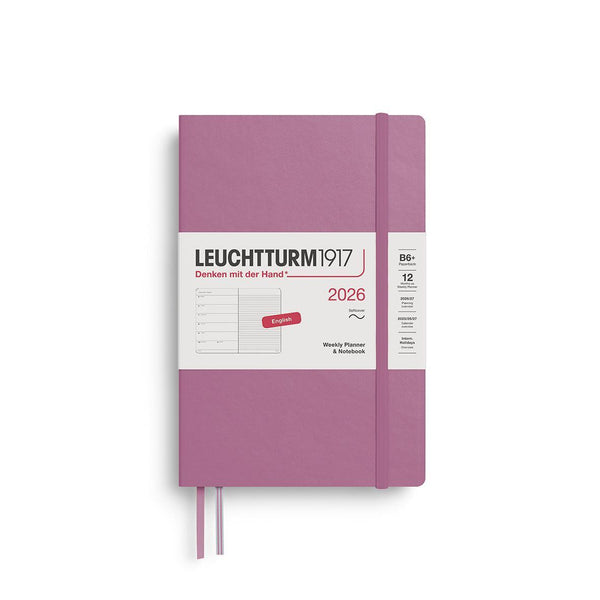 LCHT Agenda B6+ Semainier & Carnet Ligné Souple - Anglais-Agenda-Leuchtturm 1917-2026-Dusty rose-B6+-Papeterie du Dôme