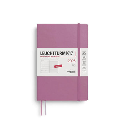 LCHT Agenda B6+ Semainier & Carnet Ligné Souple - Anglais-Agenda-Leuchtturm 1917-2026-Dusty rose-B6+-Papeterie du Dôme