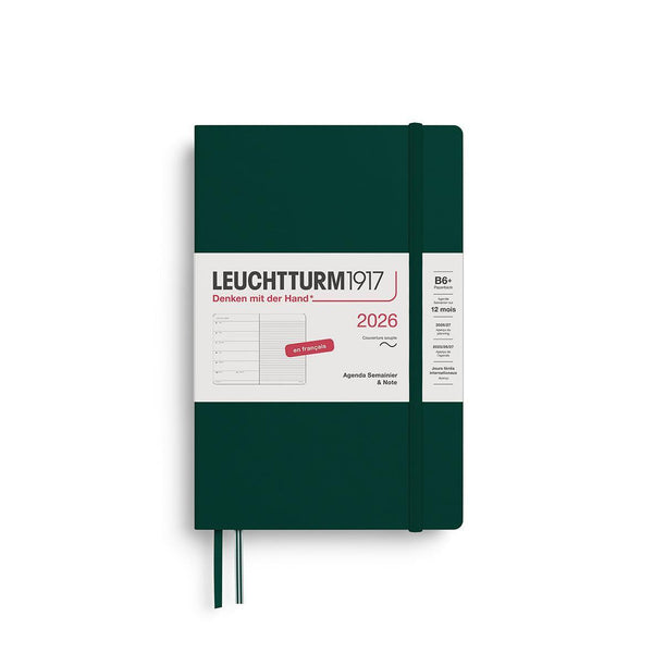 LCHT Agenda B6+ Semainier & Carnet Ligné Souple - Français-Agenda-Leuchtturm 1917-2026-Forest green-B6+-Papeterie du Dôme