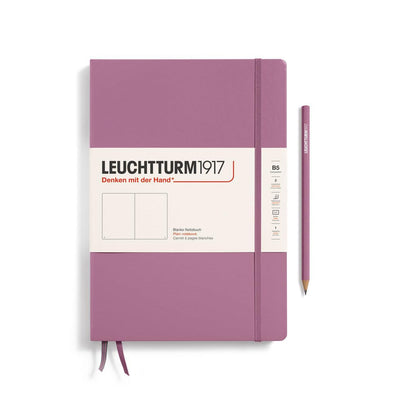 LCHT B5 Rigide-Carnet-Leuchtturm 1917-B5-Dusty Rose-Blanc-Papeterie du Dôme