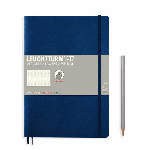 LCHT B5 Souple Dots-Carnet-Leuchtturm 1917-Marine-B5-Dots-Papeterie du Dôme