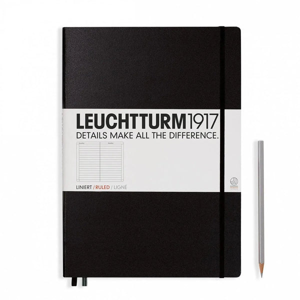 LCHT Carnet A4+ Master Rigide Ligné-Carnet-Leuchtturm 1917-Noir-A4+-Ligné-Papeterie du Dôme