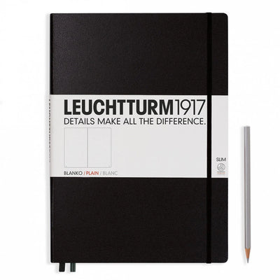 LCHT Carnet A4+ Master Slim Blanc-Carnet-Leuchtturm 1917-Noir-A4+-Blanc-Papeterie du Dôme