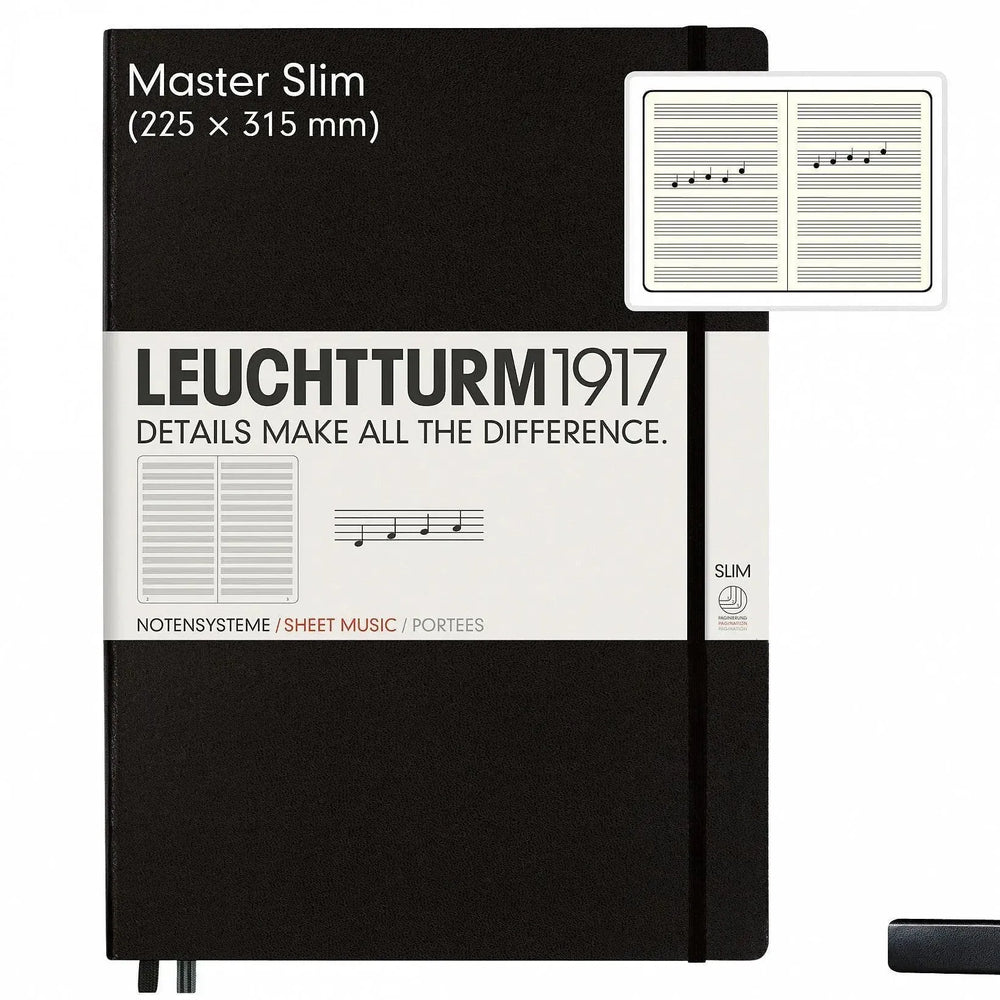 LCHT Carnet A4+ Master Slim Music-Carnet-Leuchtturm 1917-Noir-A4+-Musicale-Papeterie du Dôme