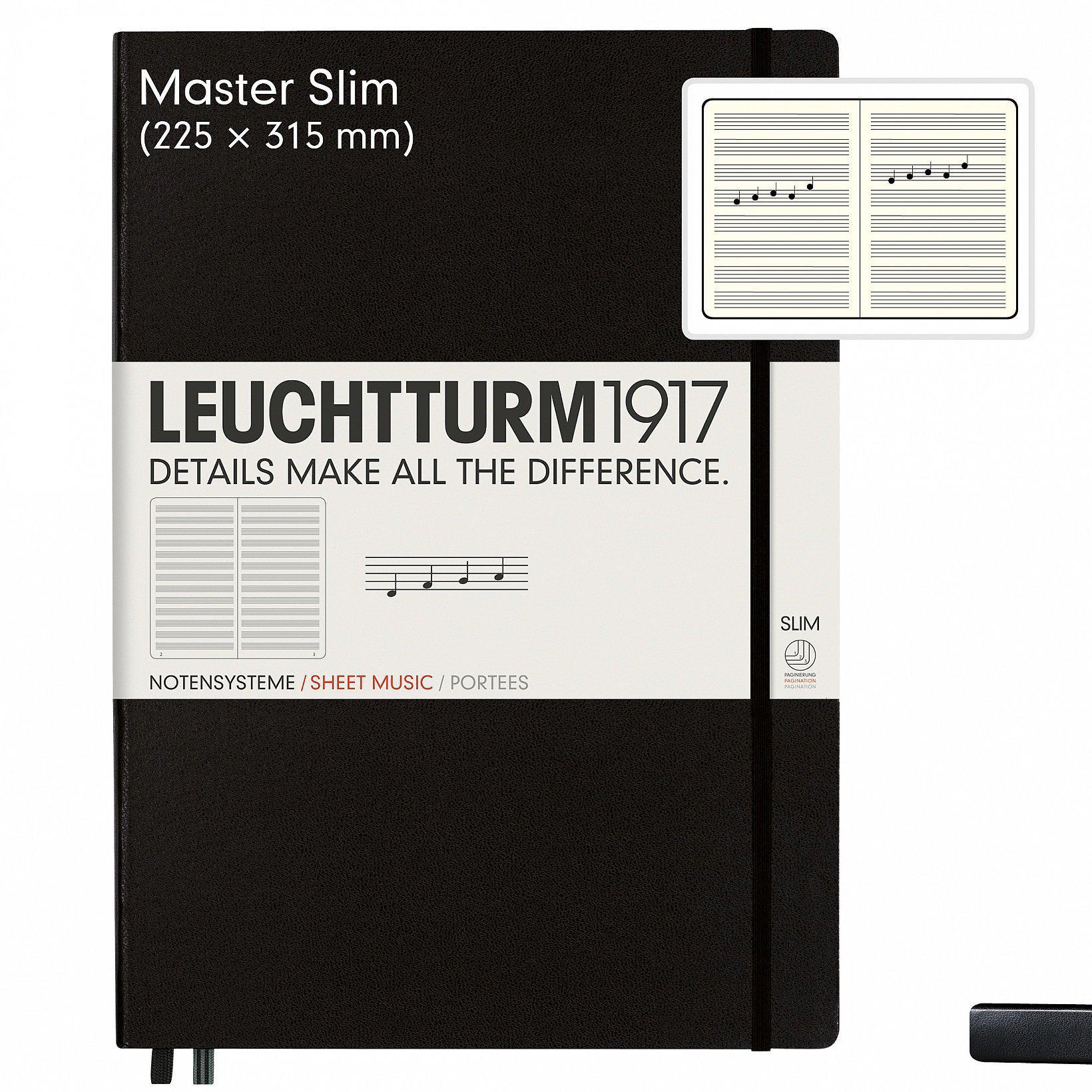 LCHT Carnet A4+ Master Slim Music-Carnet-Leuchtturm 1917-Noir-A4+-Musicale-Papeterie du Dôme