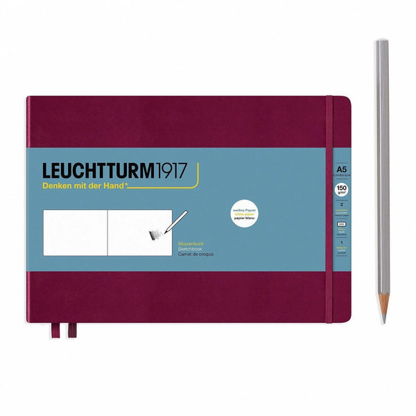 LCHT Carnet A5 Paysage Carnet de Croquis-Carnet-Leuchtturm 1917-Port Red-A5-Blanc-Papeterie du Dôme