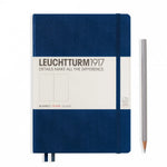 LCHT Carnet A5 Rigide Blanc-Carnet-Leuchtturm 1917-Bleu Marine-A5-Blanc-Papeterie du Dôme