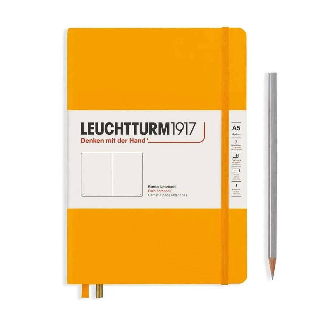 LCHT Carnet A5 Rigide Blanc-Carnet-Leuchtturm 1917-Rising Sun-A5-Blanc-Papeterie du Dôme