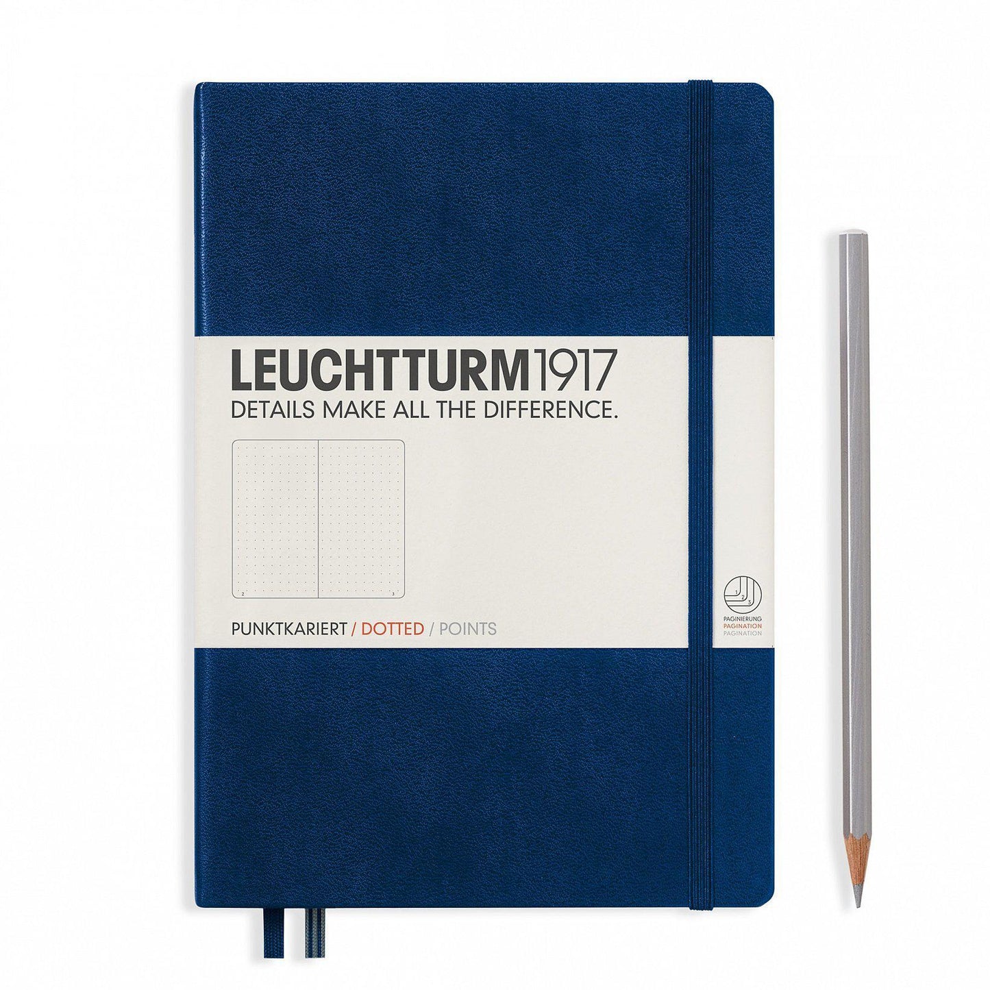 LCHT Carnet A5 Rigide Dots Pointillés-Carnet-Leuchtturm 1917-Bleu Marine-A5-Dots-Papeterie du Dôme