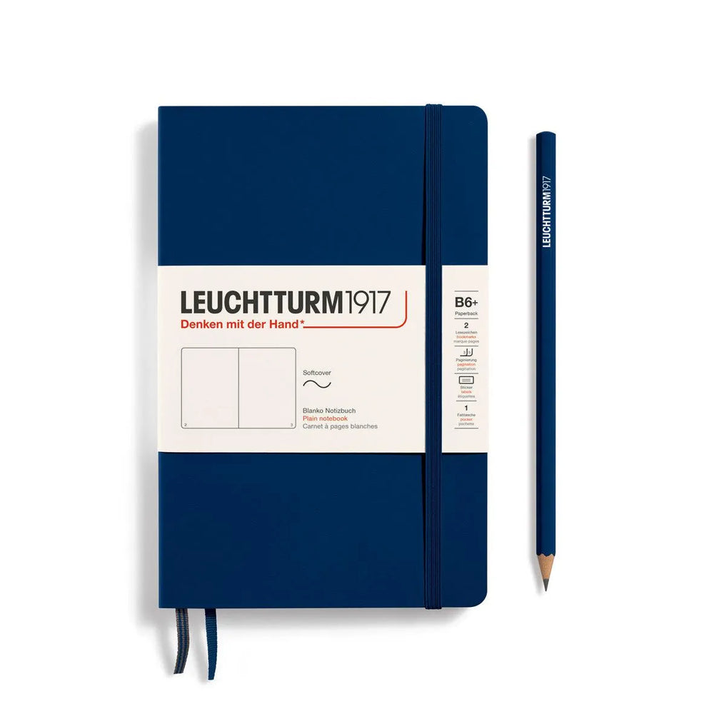 LCHT Paperback B6+ Souple Blanc-Carnet-Leuchtturm 1917-Blue Marine-B6+-Blanc-Papeterie du Dôme