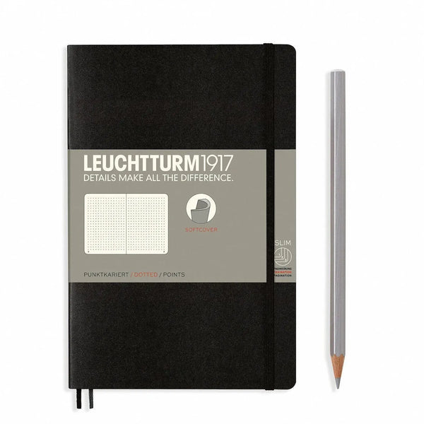 LCHT Paperback B6+ Souple Dots-Carnet-Leuchtturm 1917-Noir-B6+-Dots-Papeterie du Dôme