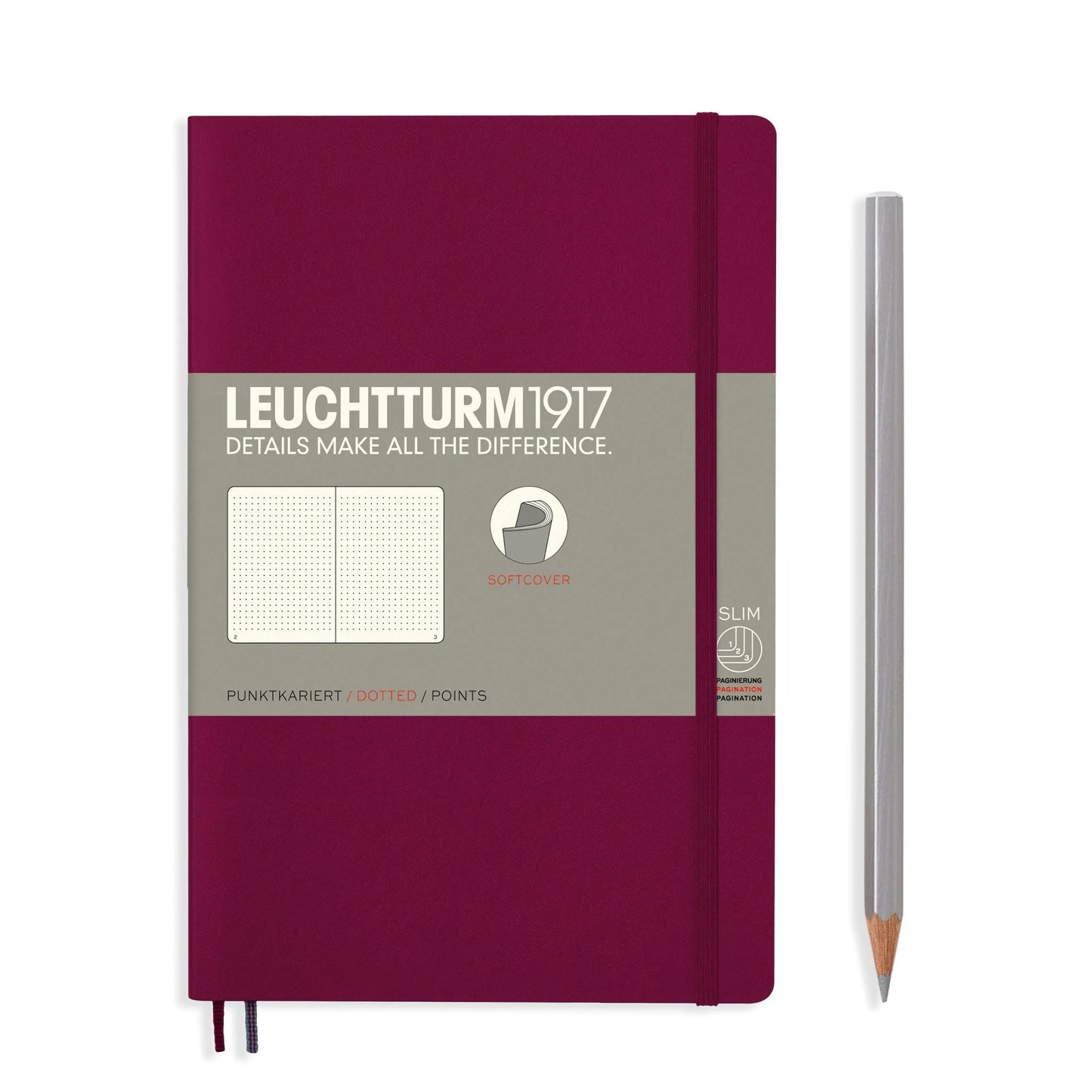 LCHT Paperback B6+ Souple Dots-Carnet-Leuchtturm 1917-Port Red-B6+-Dots-Papeterie du Dôme