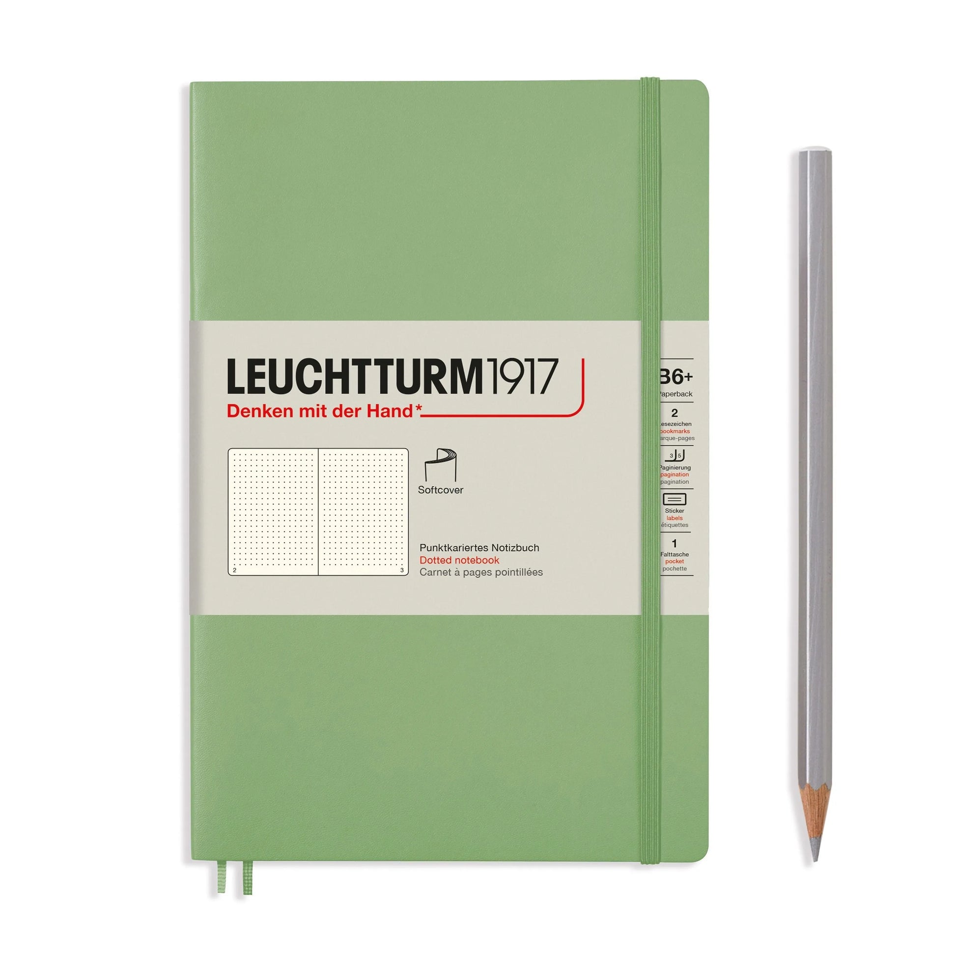 LCHT Paperback B6+ Souple Dots-Carnet-Leuchtturm 1917-Sauge-B6+-Dots-Papeterie du Dôme