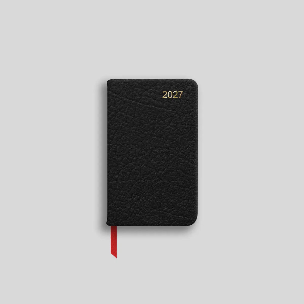 LSM Agenda Canterbury Pocket Semainier-Agenda-Leathersmith of London-Noir-Papeterie du Dôme