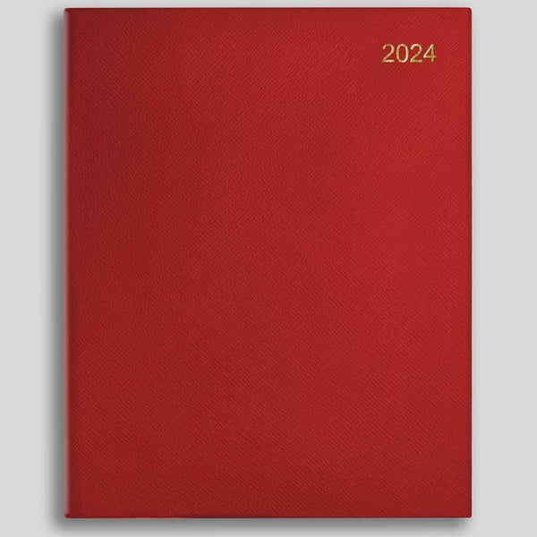 LSM Agenda Westminster Semainier-Agenda-Leathersmith of London-2024-Rouge-Papeterie du Dôme