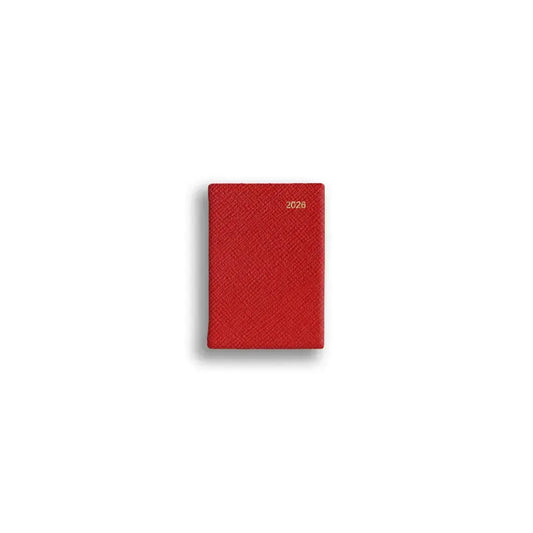 LSM Agenda Windsor Mini Semainier-Agenda-Leathersmith of London-2026-Rouge-Papeterie du Dôme