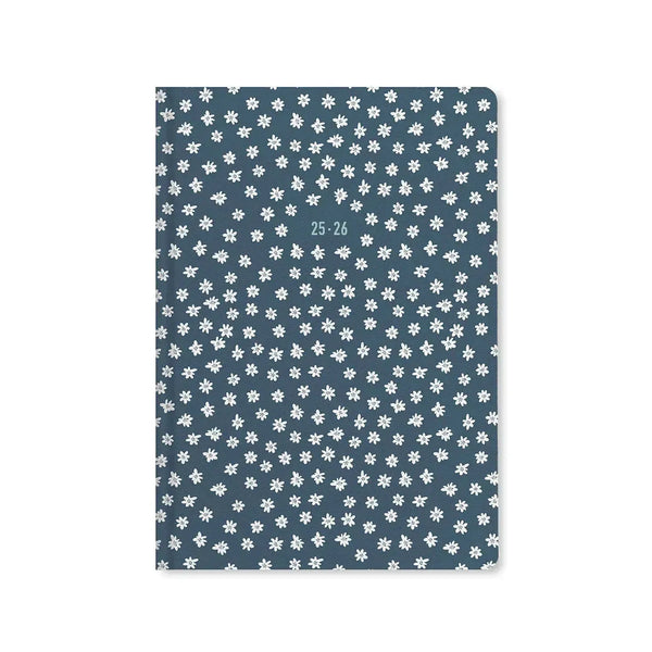 Letts Agenda Daisies A5 Semainier Académique-Agenda-Letts-2025-2026-Bleu-Papeterie du Dôme