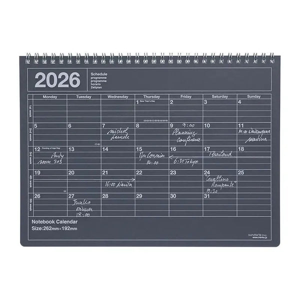 MARK'S Notebook Calendar-Calendrier-Mark's-2026-Medium-Noir-Papeterie du Dôme