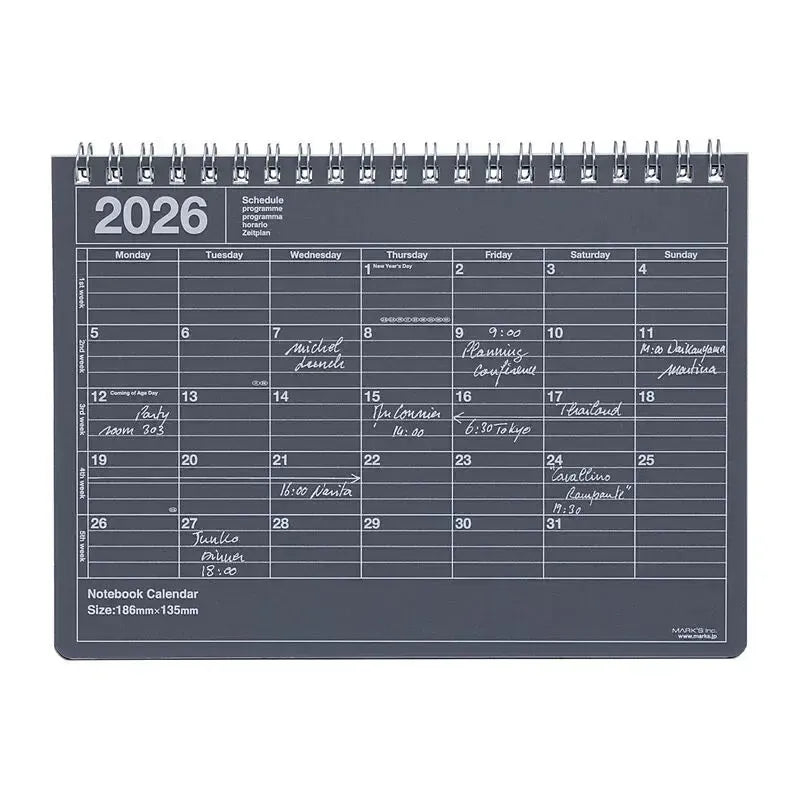 MARK'S Notebook Calendar-Calendrier-Mark's-2026-Small-Noir-Papeterie du Dôme