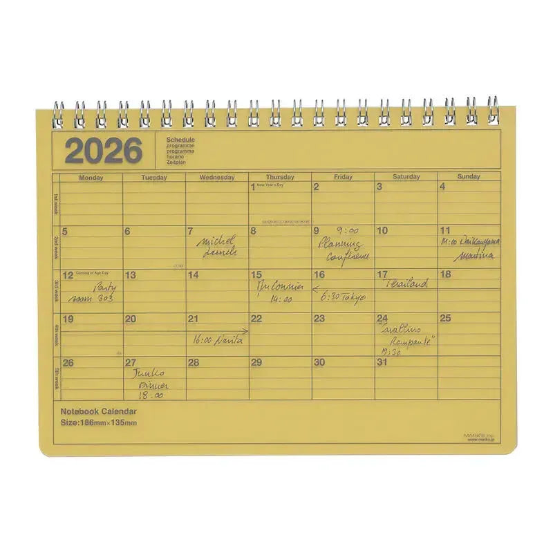 MARK'S Notebook Calendar-Calendrier-Mark's-2026-Small-Jaune-Papeterie du Dôme