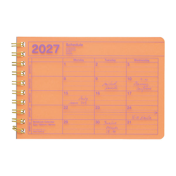 MARK'S Notebook Calendar-Calendrier-Mark's-2027-Extra Small-Orange-Papeterie du Dôme