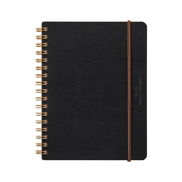 MDR Carnet Grain B6 Spiralé-Carnet-Midori-Noir-Papeterie du Dôme