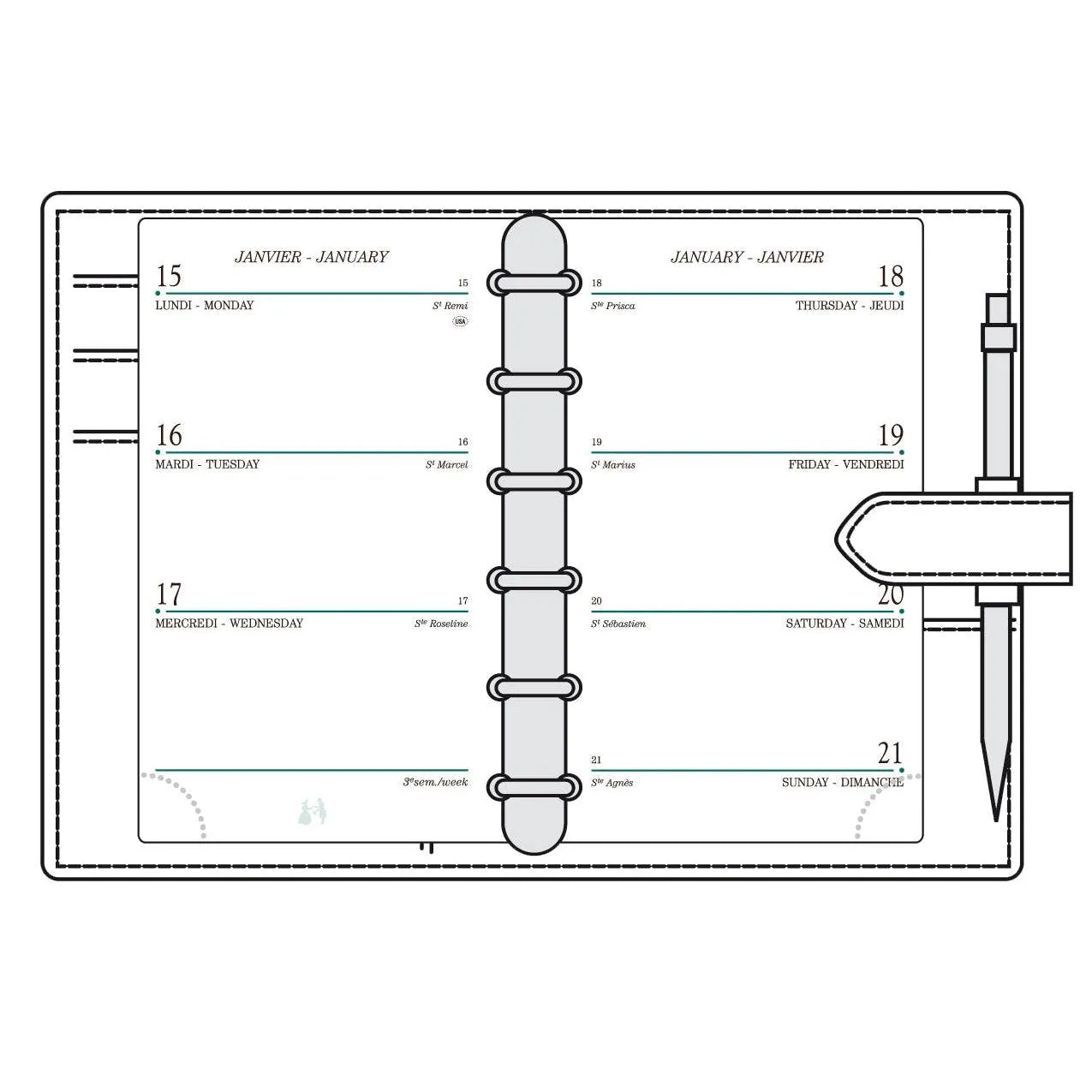 MGN Agenda Organiseur SK12 Croco Savannah Patte Mignon-Mignon-Papeterie du Dôme