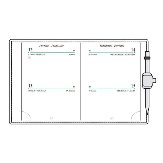 MGN Recharge Agenda A10R 2J/P Cousue Mignon-Recharge Agenda-Mignon-Papeterie du Dôme