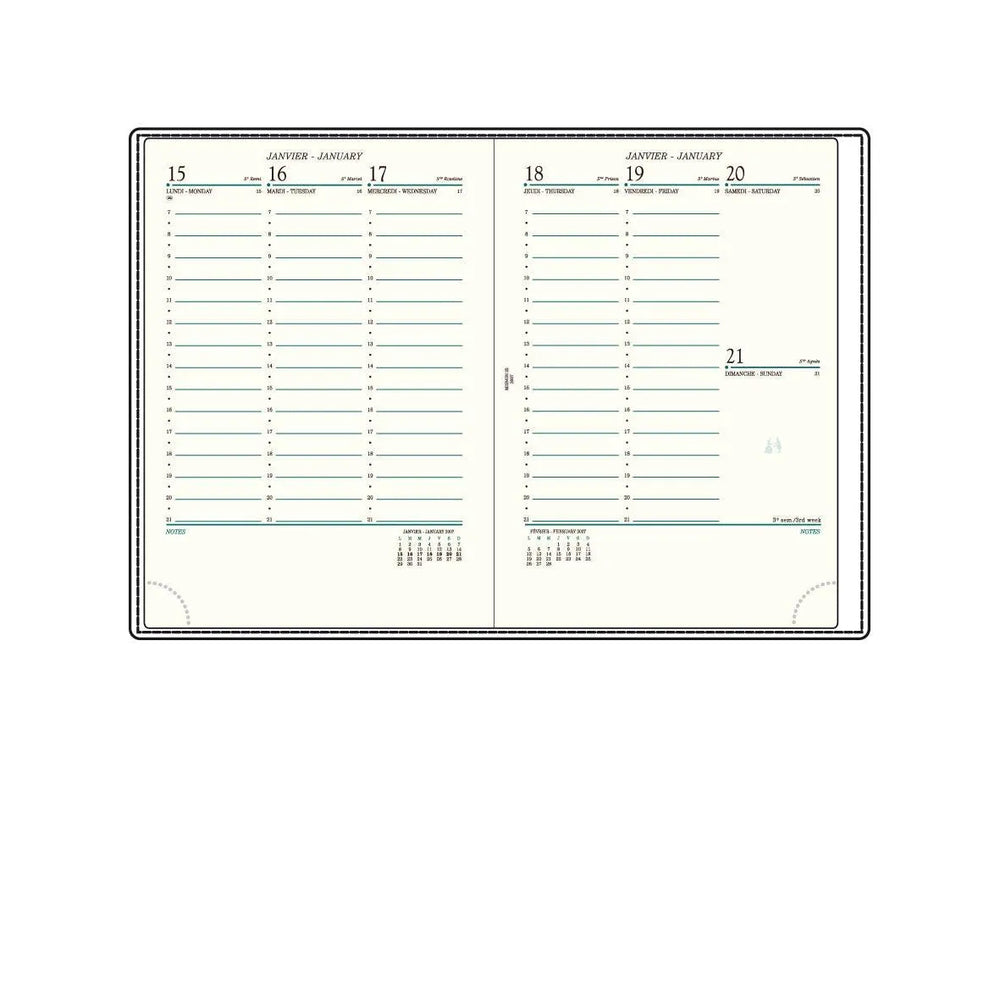 MGN Recharge Agenda A22R Sem/2P Cousue avec Répertoire Mignon-Recharge Agenda-Mignon-Papeterie du Dôme