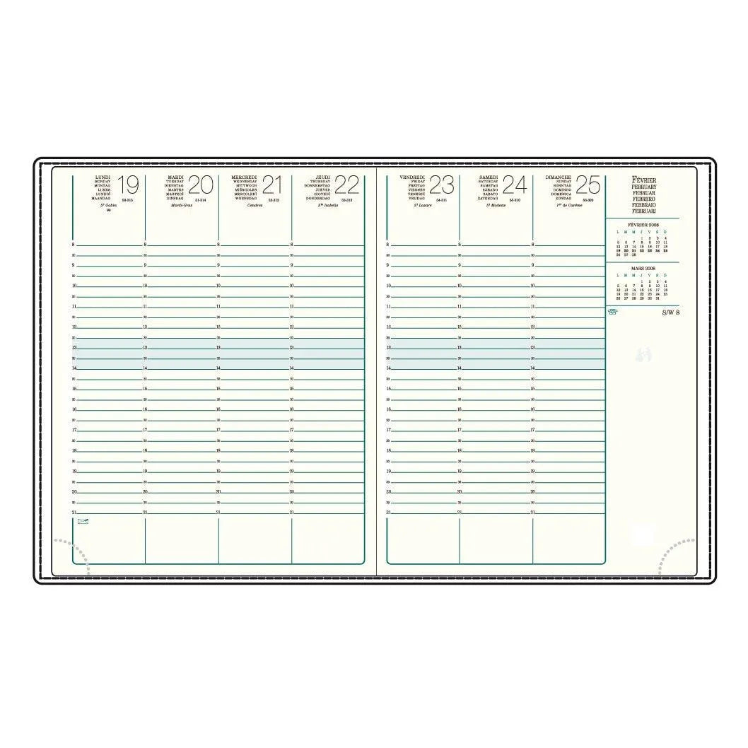 MGN Recharge Agenda A27R Sem/2P Cousue avec Répertoire Mignon-Recharge Agenda-Mignon-Papeterie du Dôme