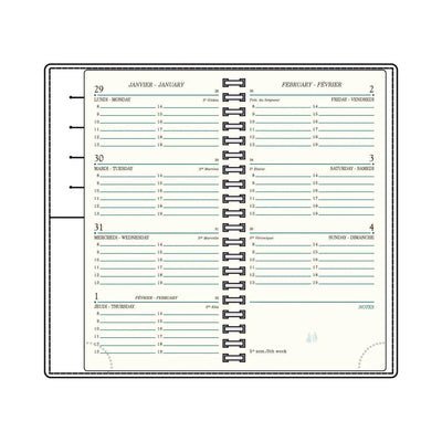 MGN Recharge Agenda AS16R Semainier Spiralée + Planning Mignon-Recharge Agenda-Mignon-Papeterie du Dôme