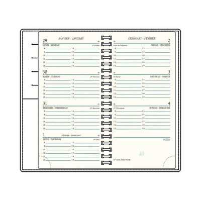 MGN Recharge Agenda AS16R Semainier Spiralée + Planning-Recharge Agenda-Mignon-Papeterie du Dôme