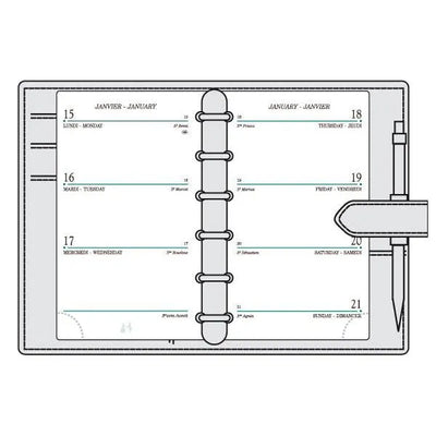 MGN Recharge Agenda SK12R Semaine/2Pages Perforée avec Répertoire Mignon-Recharge Agenda-Mignon-Papeterie du Dôme