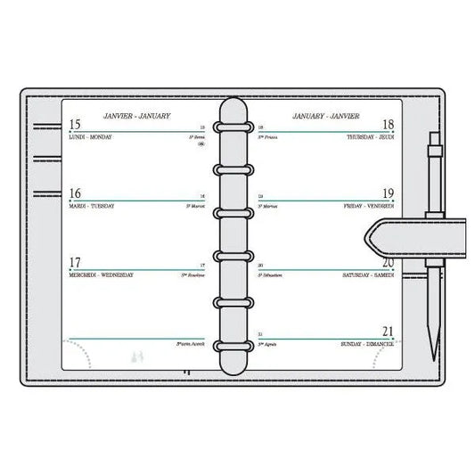 MGN Recharge Agenda SK12R Semaine/2Pages Perforée avec Répertoire Mignon-Recharge Agenda-Mignon-Papeterie du Dôme