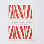 MIR Carte Double Marbre-Carterie-Paper Mirchi-Candy Stripes Red-Papeterie du Dôme