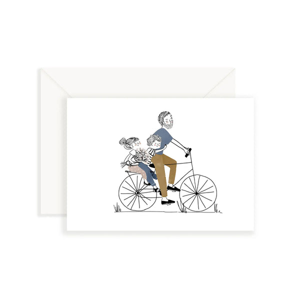 MLT Carte My Little Thing-Carterie-My Lovely thing-Simple-Balade À Vélo Avec Papa, Fille Et Garçon-Papeterie du Dôme