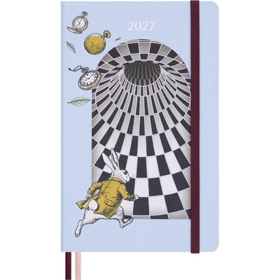 MSK Agenda Journalier Alice au Pays des Merveilles Rigide 12 mois-Agenda-Moleskine-2027-The White Rabbit-Large 13x21-Papeterie du Dôme