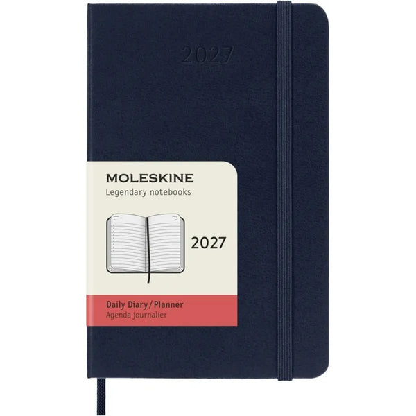 MSK Agenda Journalier Rigide 12 mois-Agenda-Moleskine-2027-Bleu saphir-Pocket 9x14-Papeterie du Dôme