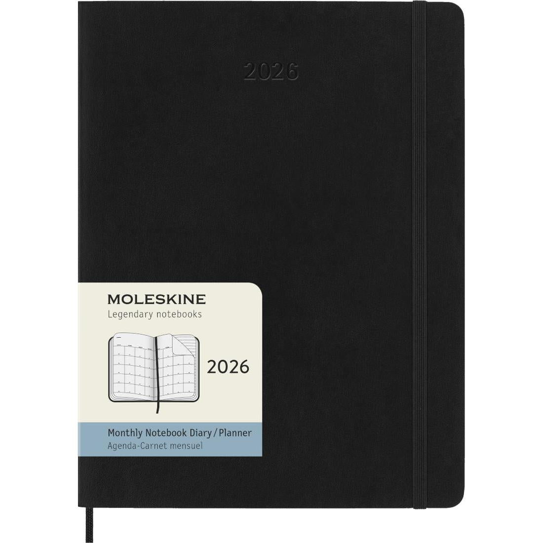 MSK Agenda Mensuel Souple 12 mois-Agenda-Moleskine-2026-Noir-XL 19x25-Papeterie du Dôme