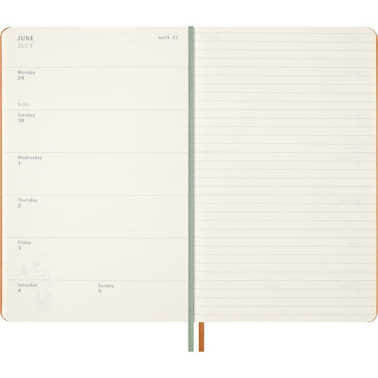 MSK Agenda Peanuts Semainier & Carnet Rigide 12 mois-Agenda-Moleskine-Papeterie du Dôme