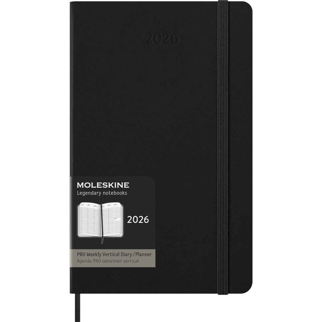 MSK Agenda Pro Rigide-Agenda-Moleskine-2026-Noir-Large 13x21-Papeterie du Dôme
