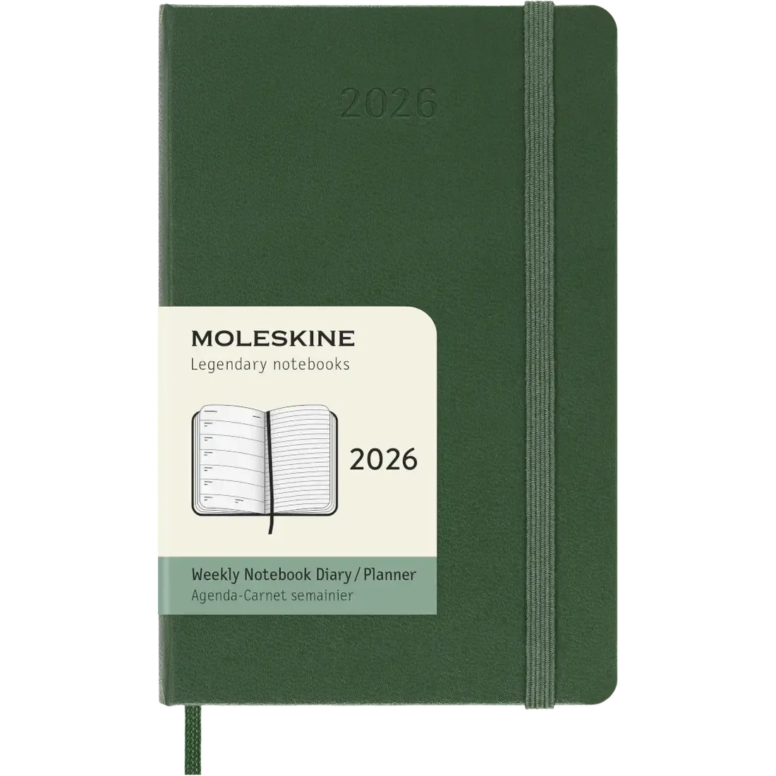 MSK Agenda Semainier & Carnet Rigide 12 mois-Agenda-Moleskine-2026-Myrtle green-Pocket 9x14-Papeterie du Dôme