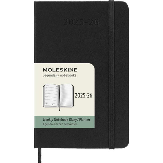 MSK Agenda Semainier & Carnet Rigide 18 mois-Agenda-Moleskine-2025-2026-Noir-Pocket 9x14-Papeterie du Dôme