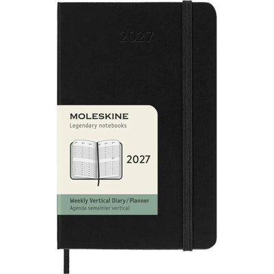 MSK Agenda Semainier Vertical Rigide 12 mois-Agenda-Moleskine-2027-Noir-Pocket 9x14-Papeterie du Dôme