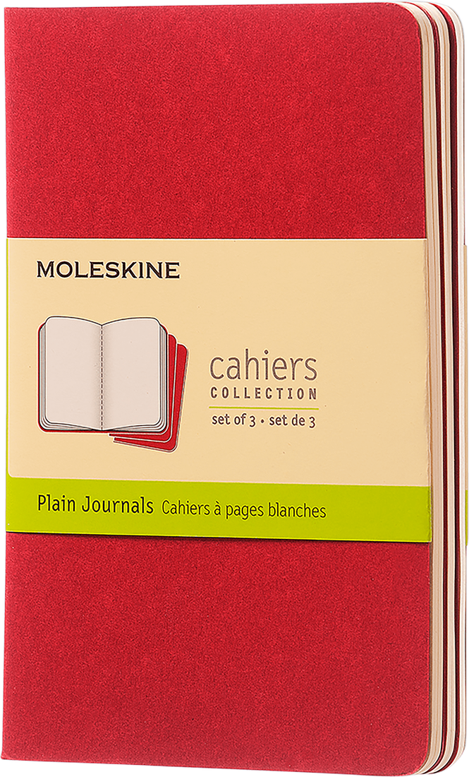 MSK Set 3 Cahier Souple-Carnet-Moleskine-Cranberry Red-Pocket 9x14-Uni-Papeterie du Dôme