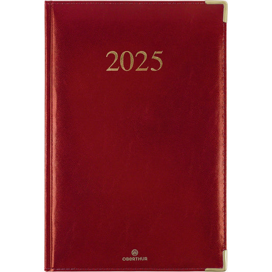 OBE Agenda Semainier de Bureau 25 Kiev-Agenda-Oberthur-2025-Rouge-Papeterie du Dôme