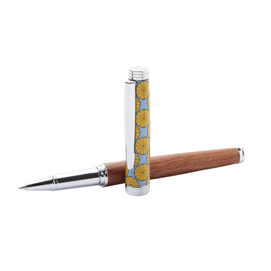 OBE Bamako Stylo Roller-Stylo Roller-Oberthur-Jaune et Bleu-Papeterie du Dôme